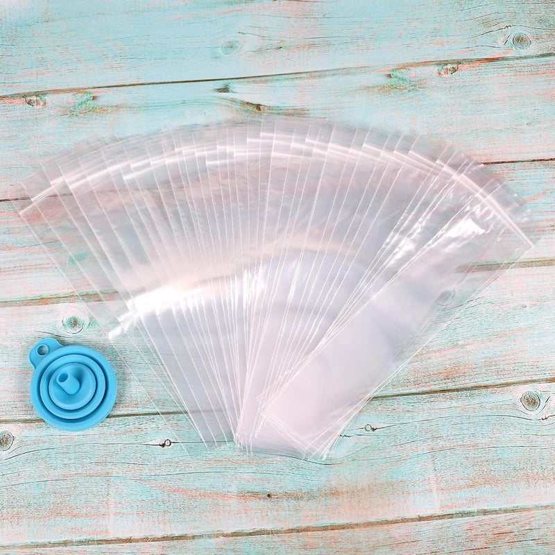 Wercokt Ice Popsicle Mold Bags, 150 Disposable Bags with Funnel, BPA Free Freezer Tubes, Healthy Snack Yogurt Stick Juice Fruit Smoothies Ice Freezing - Image 4