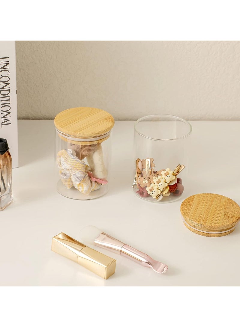 BLACKSTONE مجموعة علب بأغطية مكونة من 3 برطمانات بسكويت مصنوعة من زجاج البوروسيليكات عالي البورسليكات خالية من مادة BPA مع غطاء محكم الغلق من الخيزران سعة 400 مل - Image 3