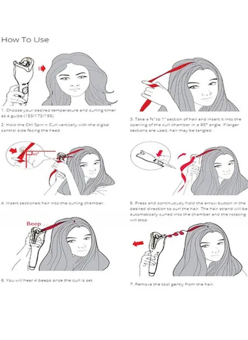 Hair Curler Rotating Crimper White 32x5cm