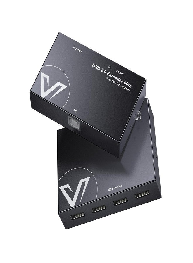v AV Access USB AV Cat5e/6/6a/7 Extension Cable up to 60m, 4 USB 2.0 Ports Extender over Ethernet, Plug and Play, Supports All Operating Systems (TX Side Power) - Image 1