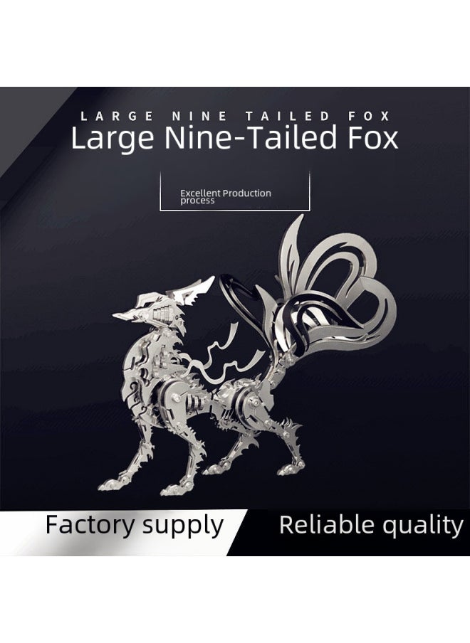 Steel Warcraft Nine-tailed Fox 3d Metal Assembly Model Puzzle Mechanical Assembly Handmade Difficulty Children's Creative Toys-Color:[basaltic] Diy/finished Product Please Note