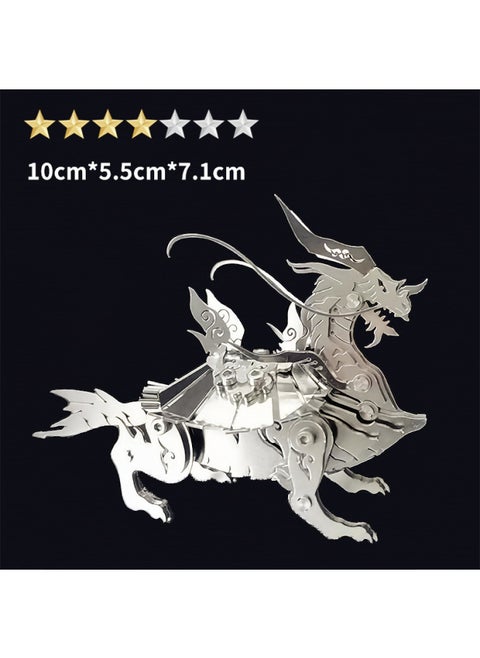 Steel Warcraft Nine-tailed Fox 3d Metal Assembly Model Puzzle Mechanical Assembly Handmade Difficulty Children's Creative Toys-Color:[basaltic] Diy/finished Product Please Note
