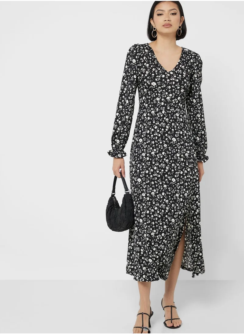 DOROTHY PERKINS V-Neck Floral Print Dress