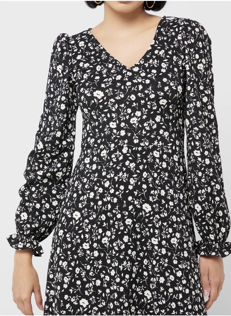 DOROTHY PERKINS V-Neck Floral Print Dress