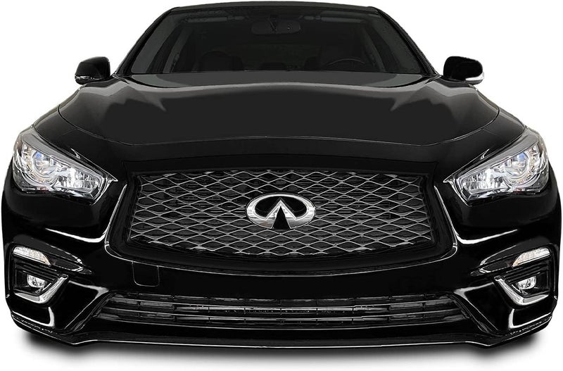 SlickMod غطاء فينيل أسود SlickMod لحذف الكروم لشبكة أمامية إنفينيتي Q50 من 2018-2022 (أسود لامع) - Image 3
