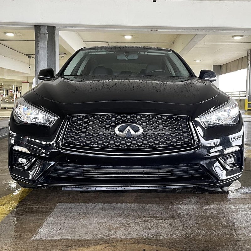 SlickMod غطاء فينيل أسود SlickMod لحذف الكروم لشبكة أمامية إنفينيتي Q50 من 2018-2022 (أسود لامع) - Image 4