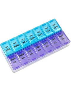 Gasin 7 Days Weekly Pill Case 14 Grids AM PM Large Capacity Organizer Box Containers Plastic Dispenser Household for Outdoor  - Image 1