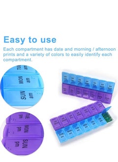 Gasin 7 Days Weekly Pill Case 14 Grids AM PM Large Capacity Organizer Box Containers Plastic Dispenser Household for Outdoor  - Image 5