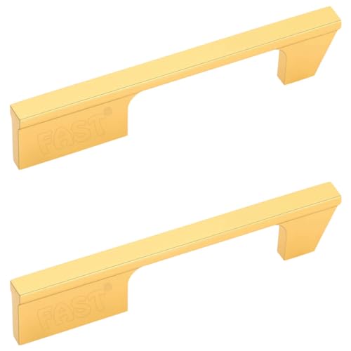 FAST CP501A Aluminium Gold Cabinet Pull Handles and Wardrobe Door Handle Pack of 2pcs (6 Inch) - Image 1
