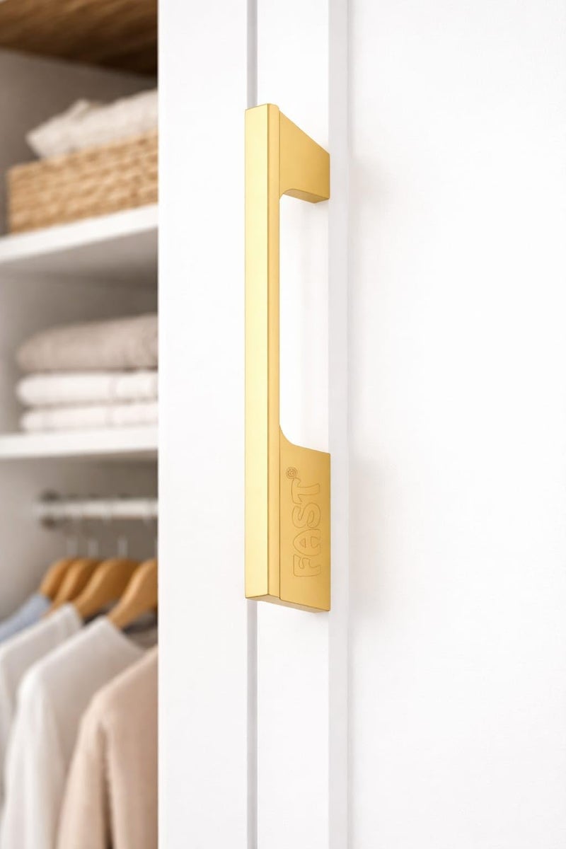 FAST CP501A Aluminium Gold Cabinet Pull Handles and Wardrobe Door Handle Pack of 2pcs (6 Inch) - Image 5