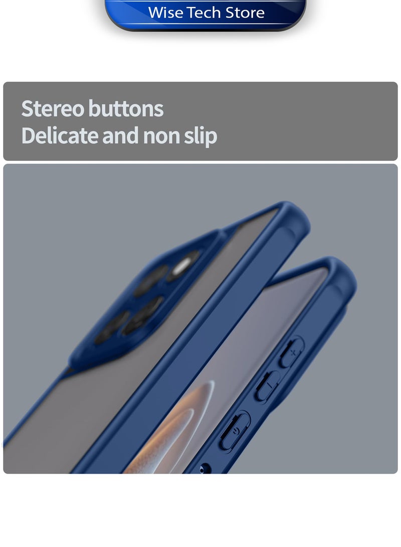 Wtech Motorola Edge 60 / Edge 60 Fusion 5G 2025 Hybrid TPU Silicone with Raised Armour Bumpers Slim Case Cover (MCAPSA) - Clear/Navy Blue - Image 4