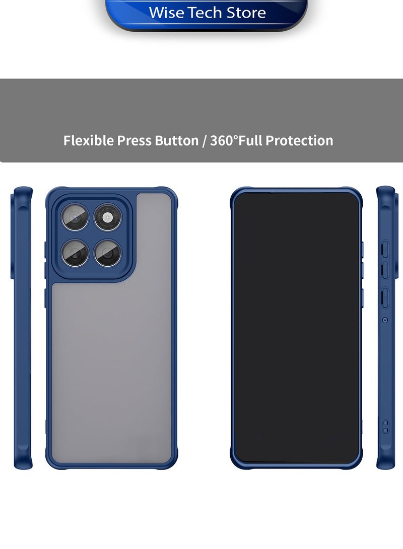 Wtech Motorola Edge 60 / Edge 60 Fusion 5G 2025 Hybrid TPU Silicone with Raised Armour Bumpers Slim Case Cover (MCAPSA) - Clear/Navy Blue - Image 5