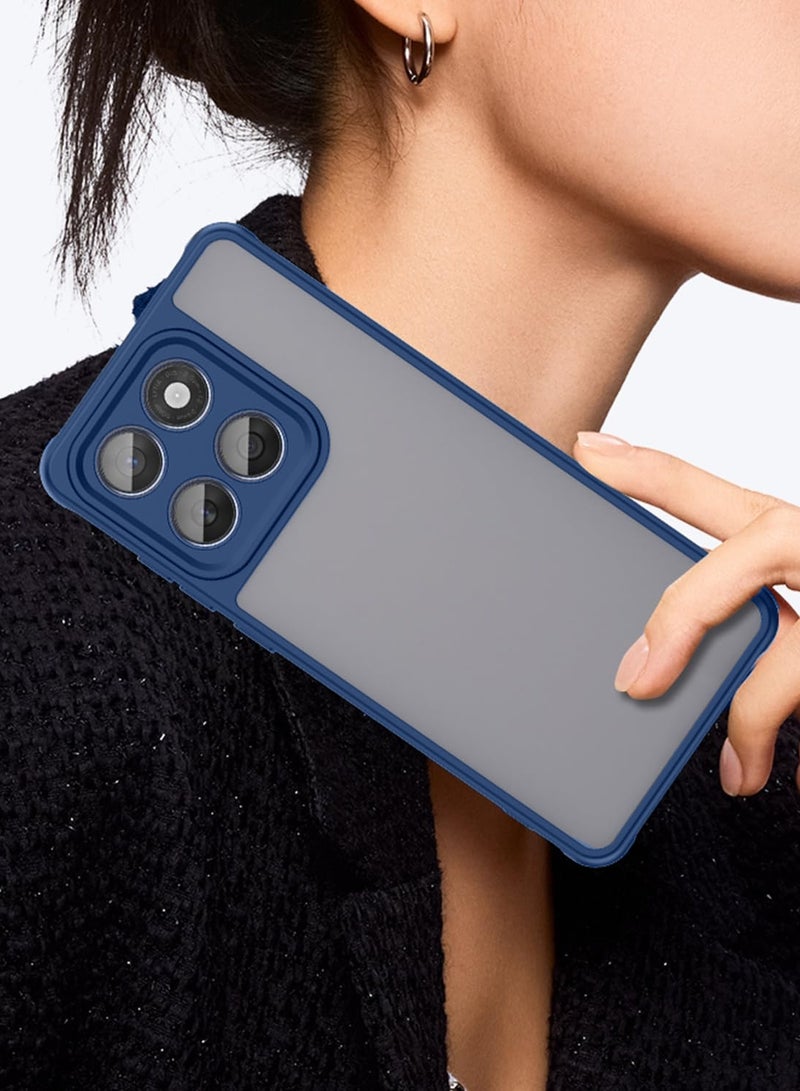 Wtech Motorola Edge 60 / Edge 60 Fusion 5G 2025 Hybrid TPU Silicone with Raised Armour Bumpers Slim Case Cover (MCAPSA) - Clear/Navy Blue - Image 2