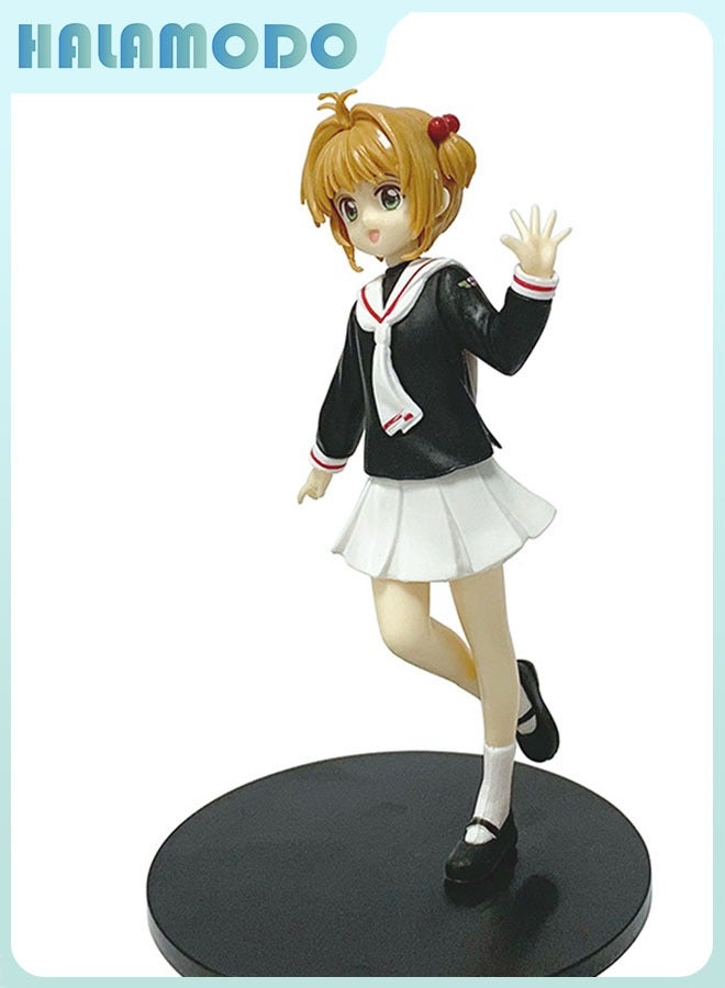 HALAMODO Cardcaptor Sakura Anime Figures Tomoyo Daidouji and Sakura Kinomoto. Beautiful Girl Desktop Decoration Ornaments. Ideal as Birthday Gifts. Collectible Action Figure Toys, 15.5 cm - Image 3
