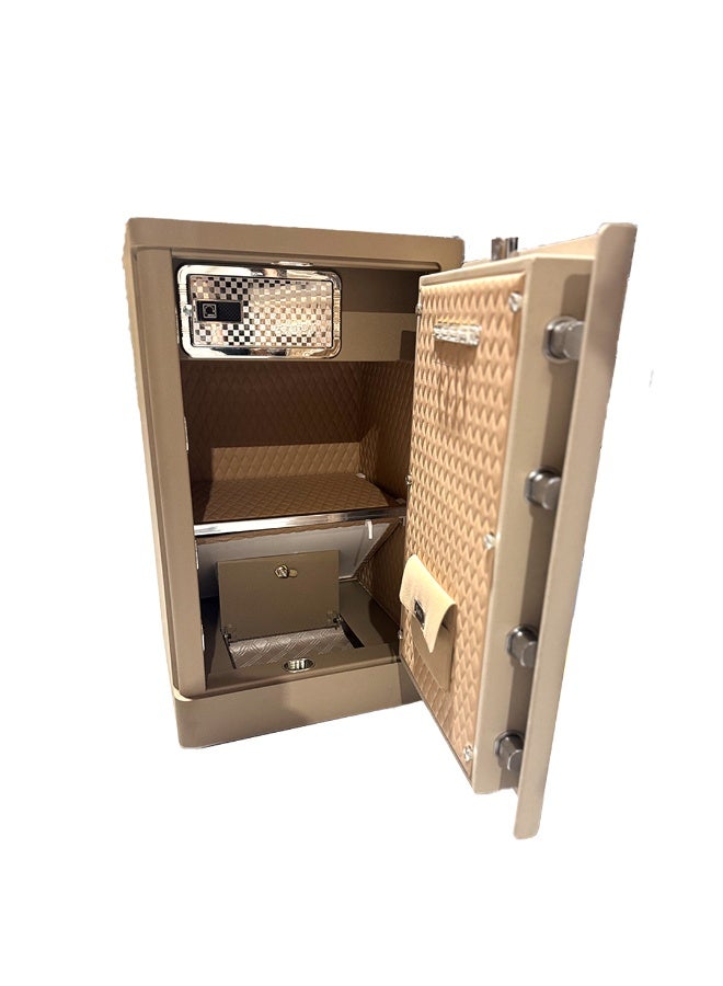 خزنة أمان رقمية فاخرة مقاومة للحريق مع لوحة أرقام إلكترونية وقفل ومفتاح مادي مقاس 70*42.5*38سم - Image 2