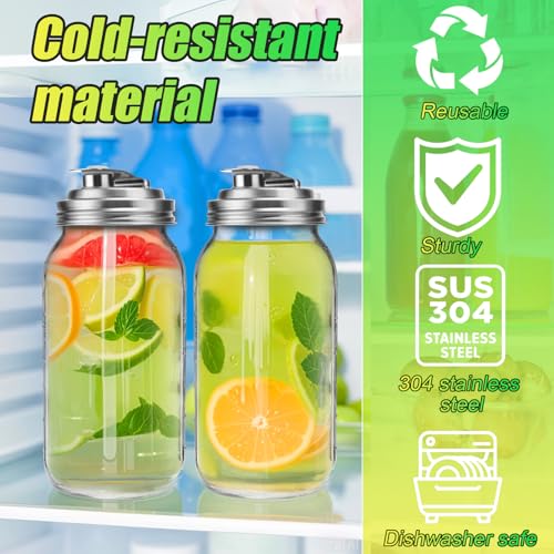 Palksky Mason Jar Pour Spout Lid Stainless Steel, Wide Mouth Pour Spout Flip Cap Lids for Mason Jars, anticracking Leak Proof Seal Cover Airtight for Drinking Salad Dressing & Food Storing(2PCS) - Image 5