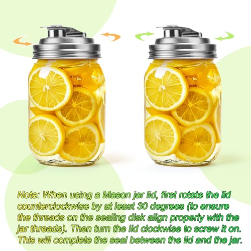 Palksky Mason Jar Pour Spout Lid Stainless Steel, Wide Mouth Pour Spout Flip Cap Lids for Mason Jars, anticracking Leak Proof Seal Cover Airtight for Drinking Salad Dressing & Food Storing(2PCS) - Image 4