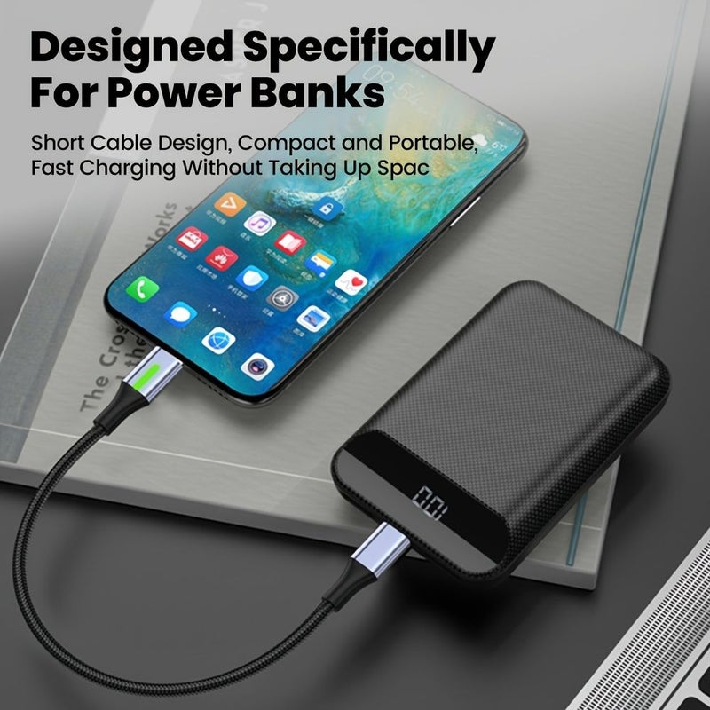 كابل USB-C بقدرة 66 واط (عدد 2) بطول 19.69 بوصة، سلك بيانات شحن سريع مزدوج من النوع C مع ضوء مؤشر - Image 5