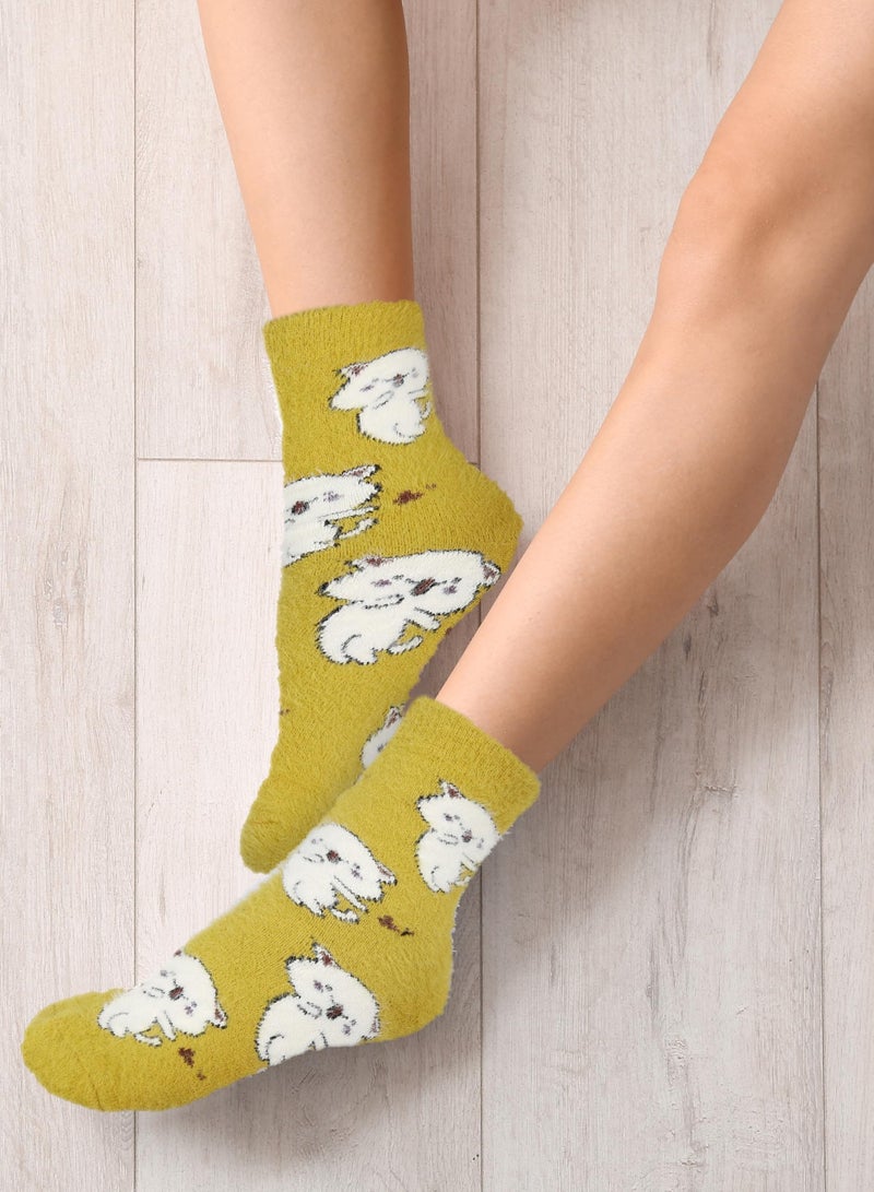 SYOSI 5 Pairs Fuzzy Socks, Animal Fuzzy Socks Funny Fluffy Soft Socks, Warm Soft Slipper Sock, Warm Winter Sleep Socks, Sleeping Thermal Fleece Plush Sock, for Winter Home Sleeping Holiday Gifts - Image 5