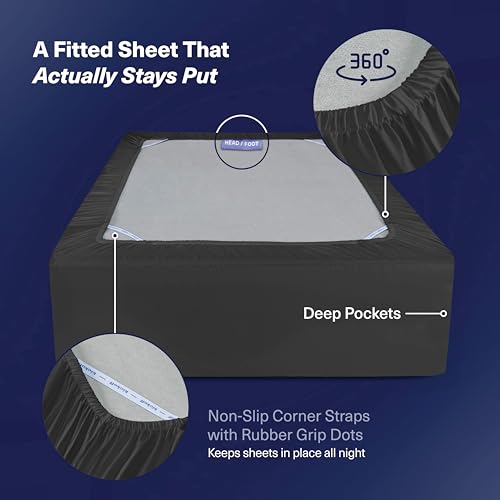 Kickoff Home Kickoff Viscose Bamboo Sheets King Size 4-pc 100% Organic Bamboo Viscose Bed Cooling Sheets King Size Set Cool Bedding for hot Sleepers Sheet Set - Gift Ready Packaging (Pewter,K) - Image 5