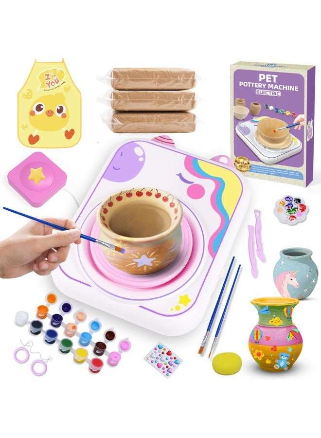 weirtoya Pottery Wheel for Kids, Girls Arts and Crafts Toys for Kids Ages 8-12,Pottery Craft Kit with 3 Pack Air-Dry Clay, Art Supplies for Kids Toys Girls Birthday Gift for 6 7 8 9 10 11 12+ - Image 1