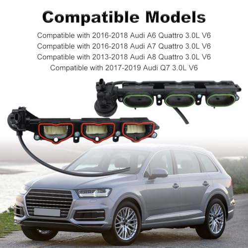 WMPHE Intake Manifold Compatible with Audi A6 A7 A8 2016-2018 Q7 2017-2019 3.0L Left & Right, Replacement for 06E133109AN+06E133110AN 06E133109AT 06E133109BC-2PCS - Image 2