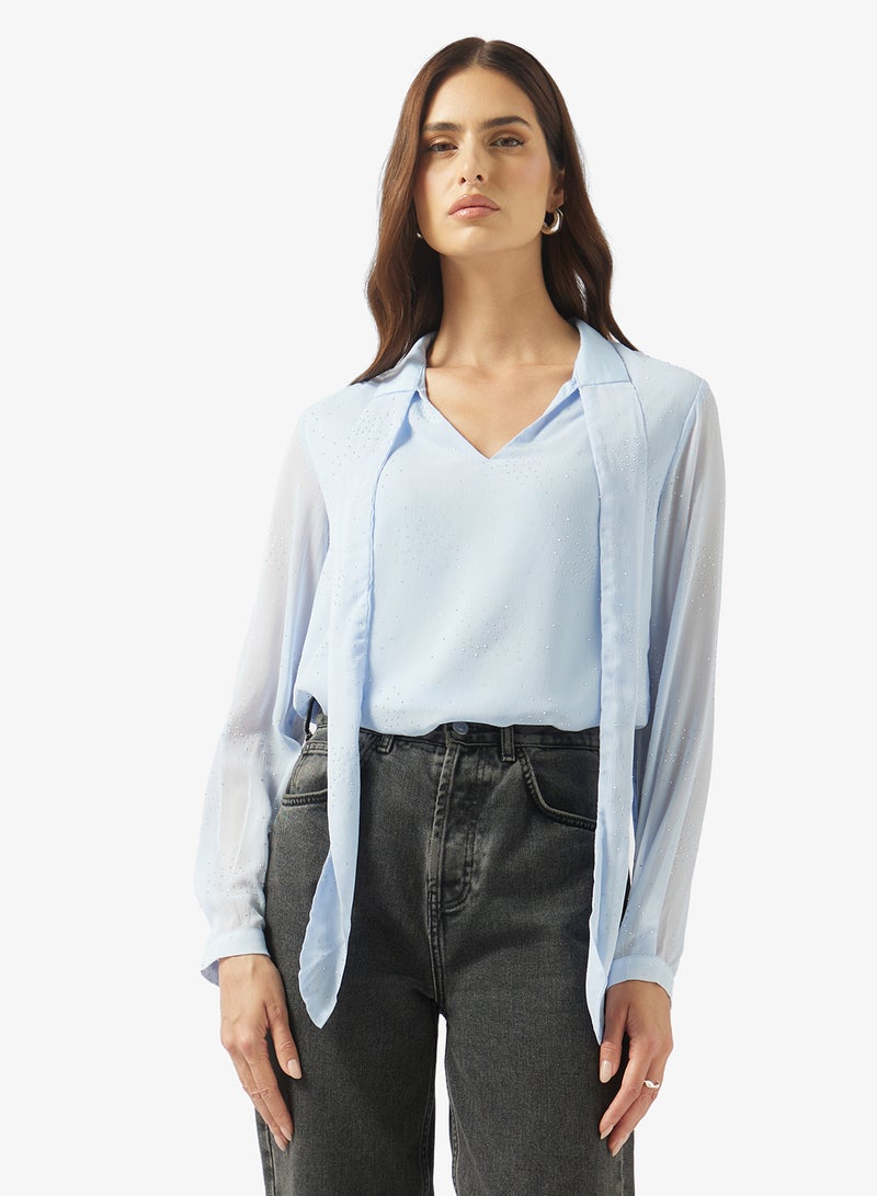 ELLA Blouse With Neck Tie Up - Image 1