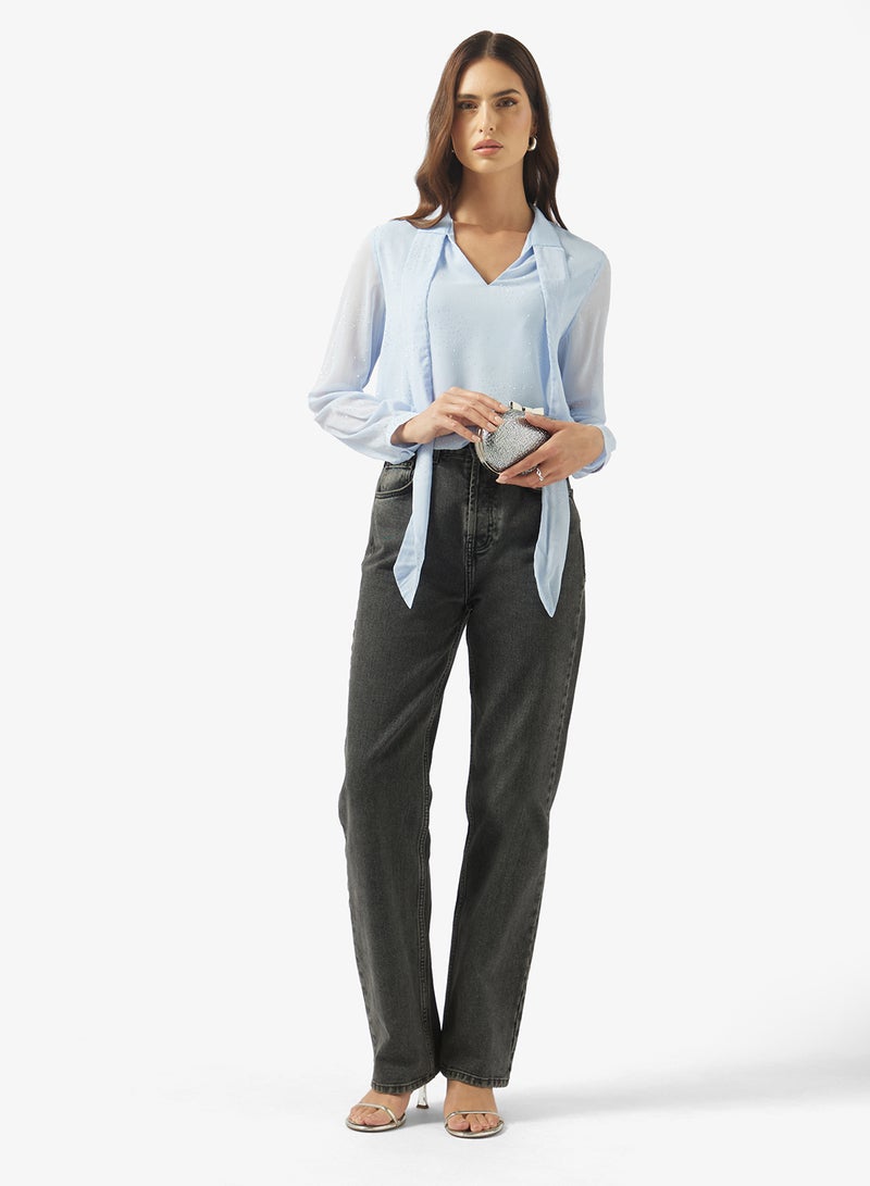 ELLA Blouse With Neck Tie Up - Image 4