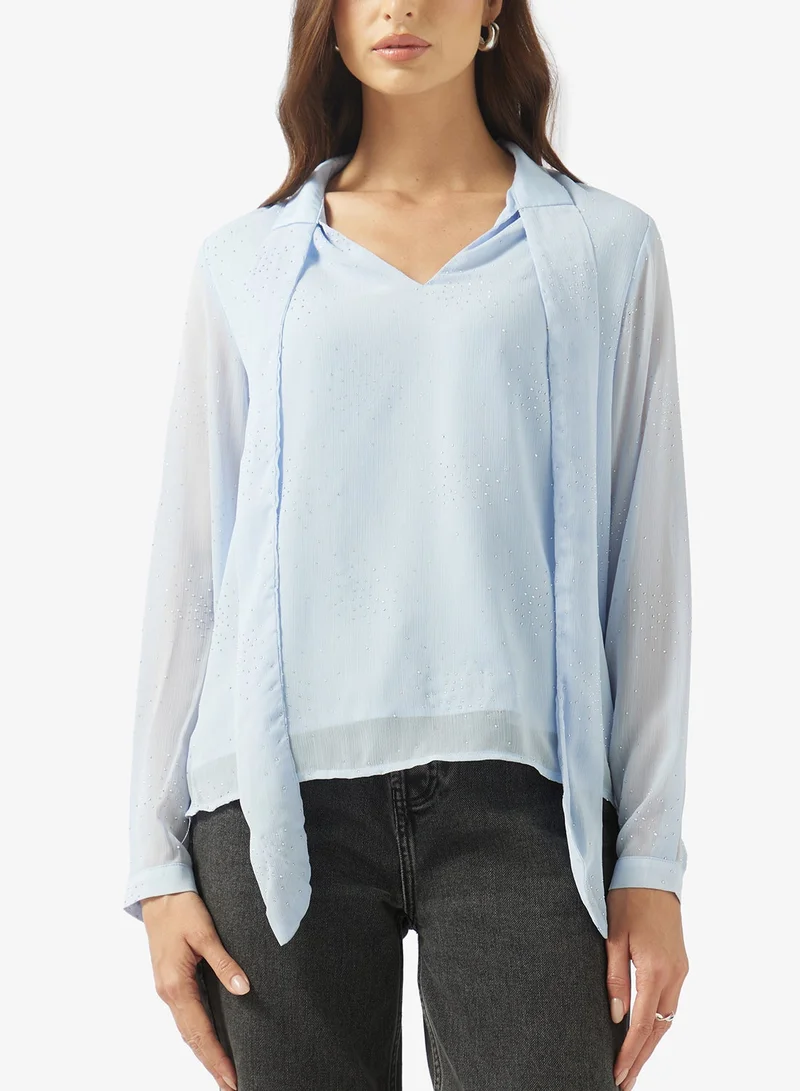 ELLA Blouse With Neck Tie Up
