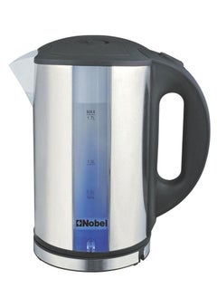 Nobel 1.7 Litre Stainless Steel Kettle with Dual Sided Water Window and Double LED Light  Manual Lid Open, BOILING DRY PROTECTION & Auto Shut-Off NK172SS Stainless Steel 1 Year Warranty
