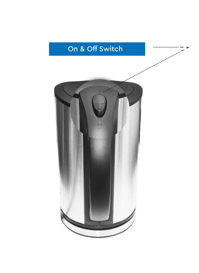 Nobel - Nobel 1.7 Litre Stainless Steel Kettle with Dual Sided Water Window and Double LED Light  Manual Lid Open, BOILING DRY PROTECTION & Auto Shut-Off NK172SS Stainless Steel 1 Year Warranty - Image 1