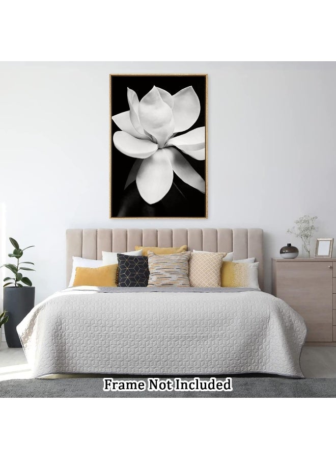 Home Trove Canvas Prints Wall Art For Home and Office Wall Decoration Black And White Blooming Floral Canvas Artwork Print Painting Picture Flower Modern Abstract Unframe Wall Art for Living Room Bedroom Kitchen  - Image 3