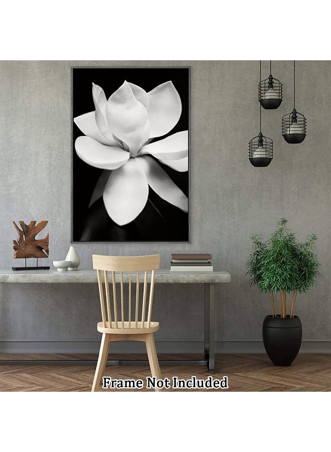 Home Trove Canvas Prints Wall Art For Home and Office Wall Decoration Black And White Blooming Floral Canvas Artwork Print Painting Picture Flower Modern Abstract Unframe Wall Art for Living Room Bedroom Kitchen  - Image 4