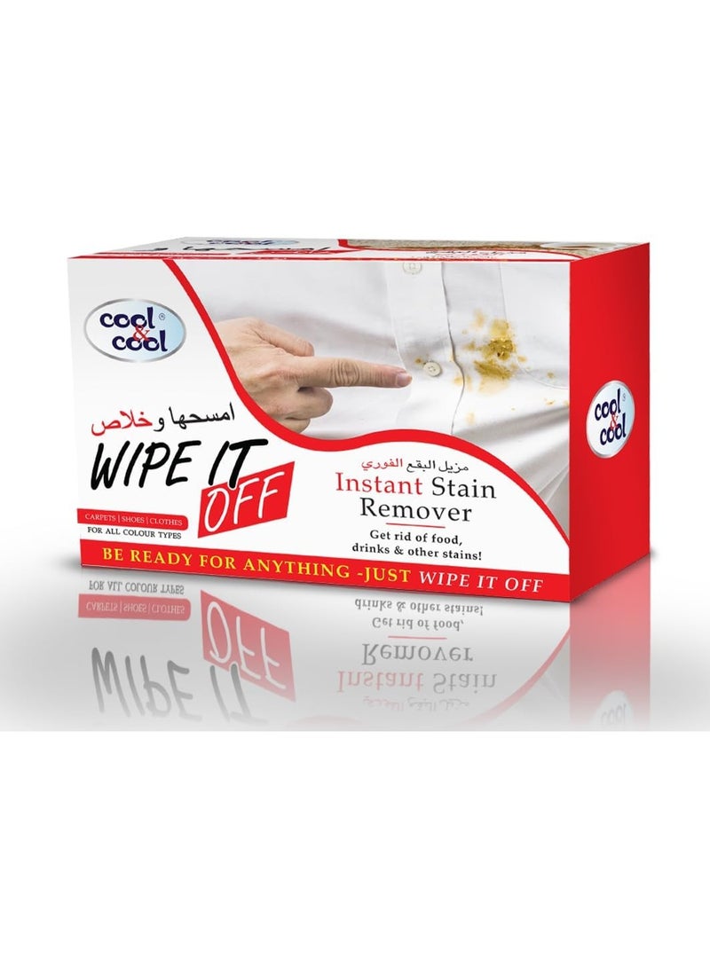كول اند كول مناديل كول آند كول لإزالة البقع الفورية - تزيل البقع من الطعام والمشروبات والبقع الأخرى - 12 منديلًا - Image 1