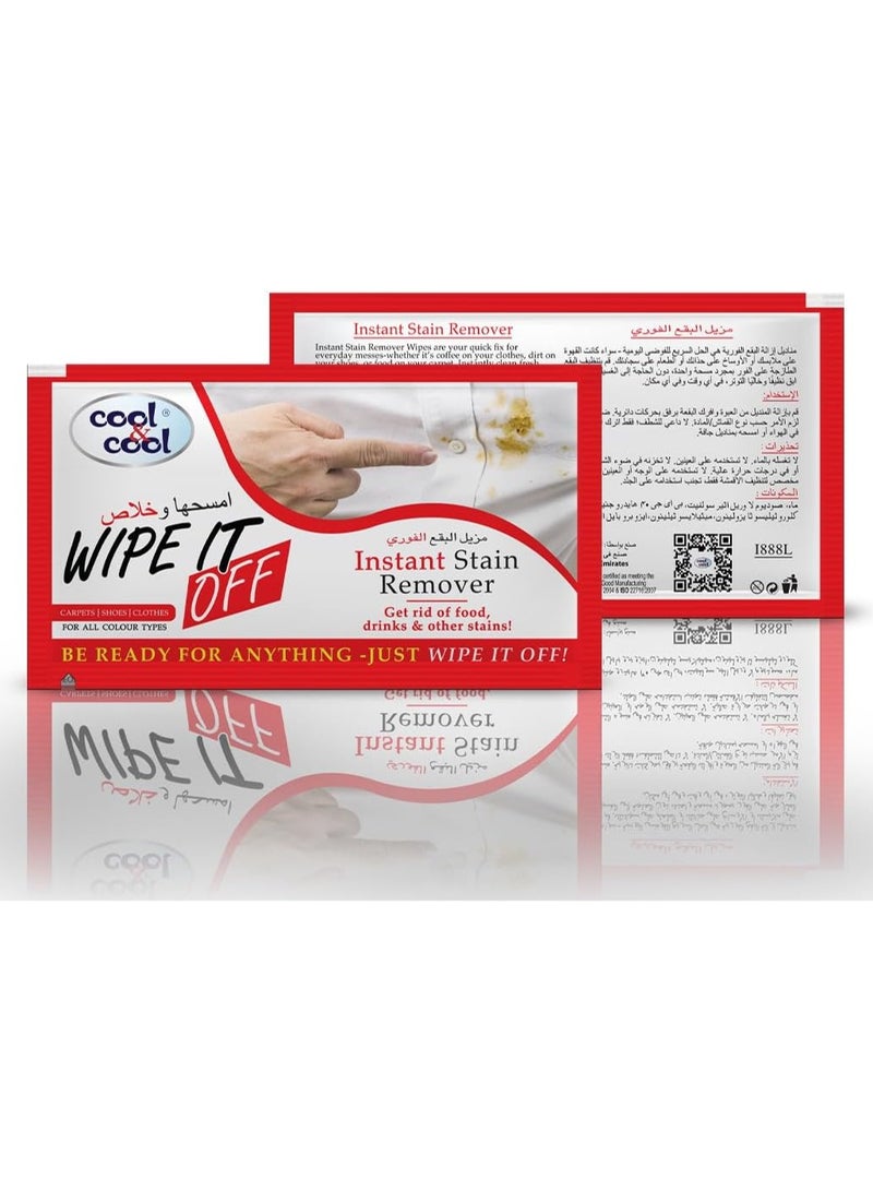 كول اند كول مناديل كول آند كول لإزالة البقع الفورية - تزيل البقع من الطعام والمشروبات والبقع الأخرى - 12 منديلًا - Image 2