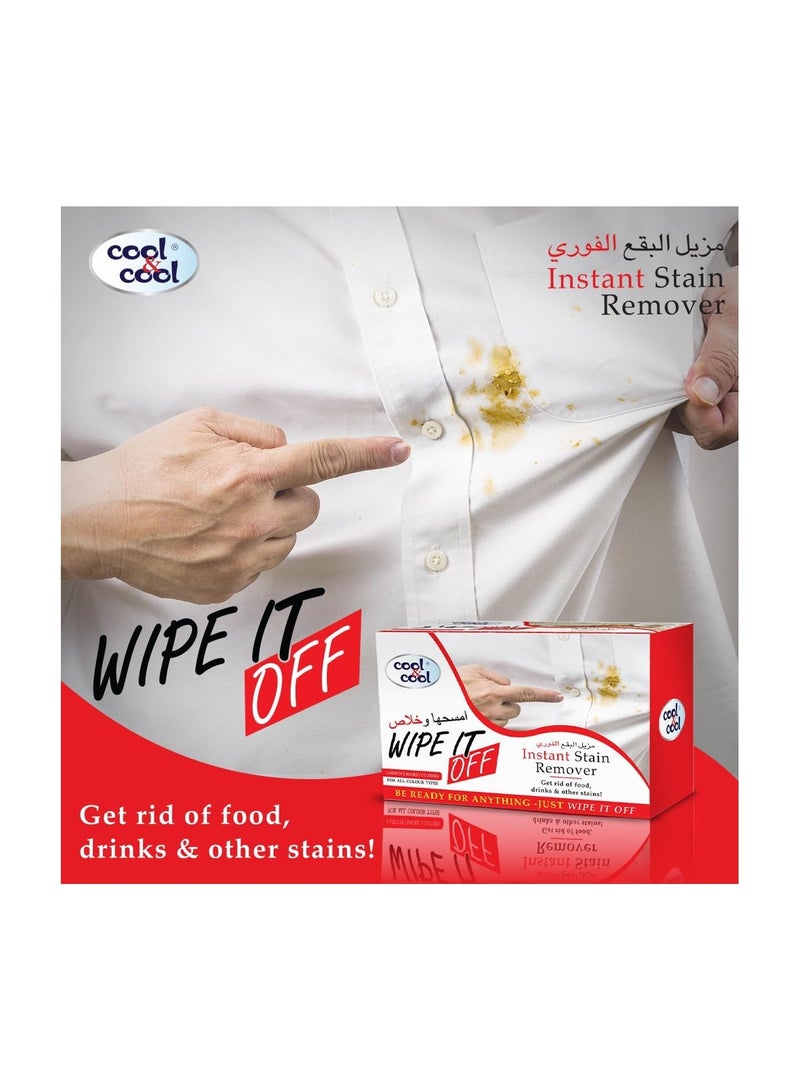كول اند كول مناديل كول آند كول لإزالة البقع الفورية - تزيل البقع من الطعام والمشروبات والبقع الأخرى - 12 منديلًا - Image 3