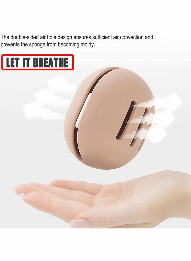 SYOSI Makeup Sponge Holder Portable Cosmetic Blender Silicone Travel Drying Case Beauty Egg Storage Box Powder Puff Container - Image 2