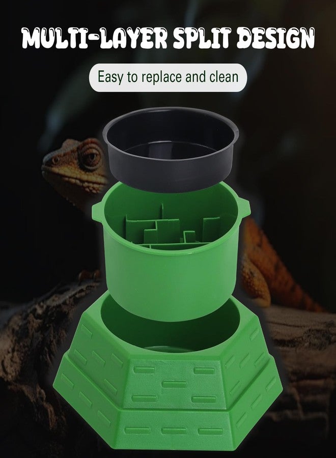 APlayfulBee Reptile Feeder Bowl Worm Dish Anti-Escape Food Dish Bowl with 2PCS Feeding Box, Food Water Feeder for Crested Gecko Lizard Chameleon Pets, Reptile Terrarium Tank Accessories (M) - Image 3