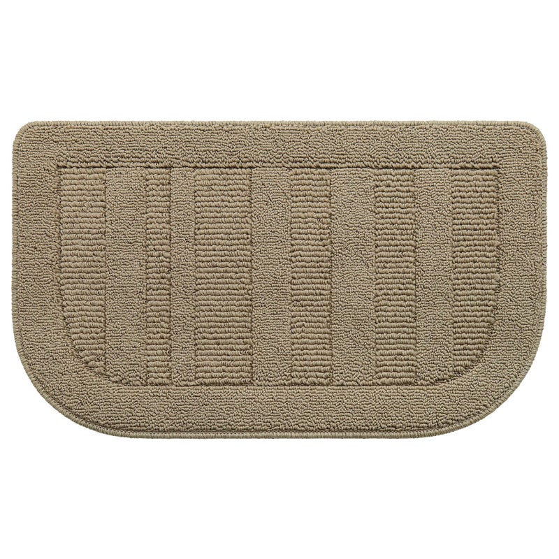 BEQHAUSE 30x18 Inch Kitchen Rug Mat Durable Kitchen Rugs Non-Slip Washable Absorbent Kitchen Mats for Floor Dirt-Resistant Semicircular Kitchen Mat (Beige) - Image 1
