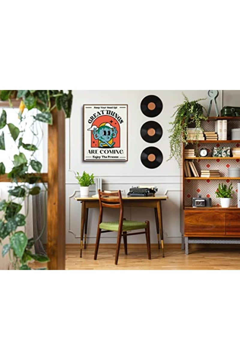 Home Trove فن الجدران الملصق الرجعي HOME TROVE، اقتباس إيجابي مضحك تحفيزي ملهم لتزيين غرفة الفتاة، جمالية للشابات، شقة الكلية، غرفة النوم، ديكور جدران عصري، ملصق من السبعينات والثمانينات - Image 2
