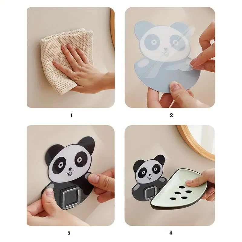 UB Unity Brand Unity Brand Panda Soap Box 2 Pack Soap Holder for Bathroom, Soap Dish, Soap Stand for Bathroom, Soap Holder for Wall, Soap Case for Kitchen, Bathroom Accessories, Kitchen Items, Plastic (UB_Holder_A) - Image 3