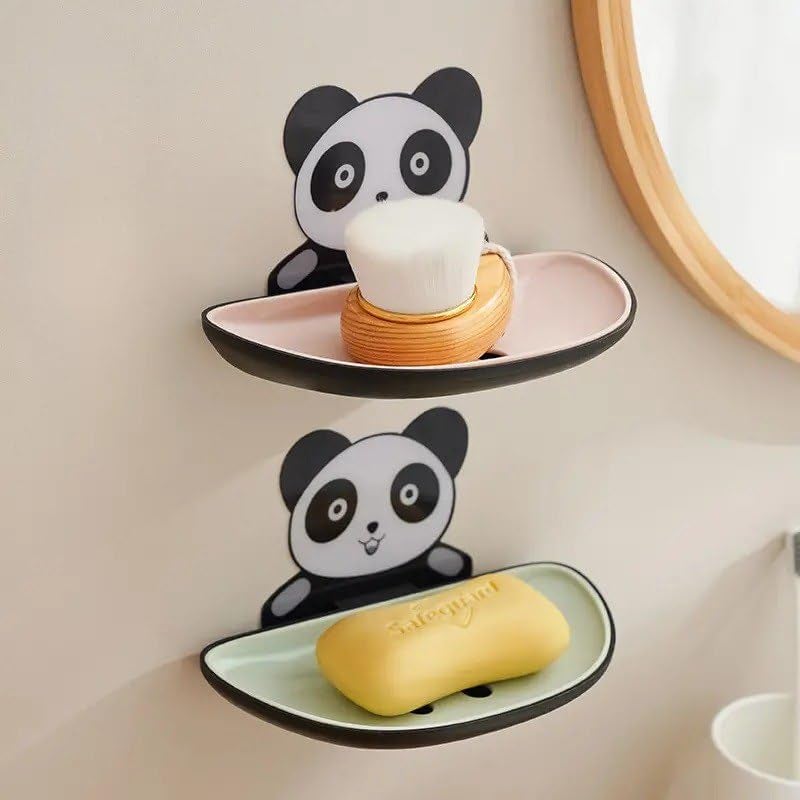 UB Unity Brand Unity Brand Panda Soap Box 2 Pack Soap Holder for Bathroom, Soap Dish, Soap Stand for Bathroom, Soap Holder for Wall, Soap Case for Kitchen, Bathroom Accessories, Kitchen Items, Plastic (UB_Holder_A) - Image 1