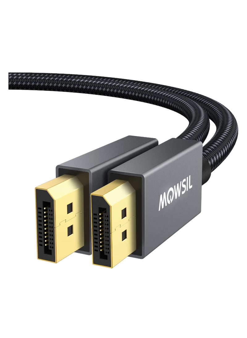 MOWSIL DisplayPort Cable 2 Mtr, DP Cable 1.4, 8K@60Hz,Gold-Plated Braided High Speed Display Port Cable for Gaming Monitor, Graphics Card, TV, PC, Laptop  - Image 1