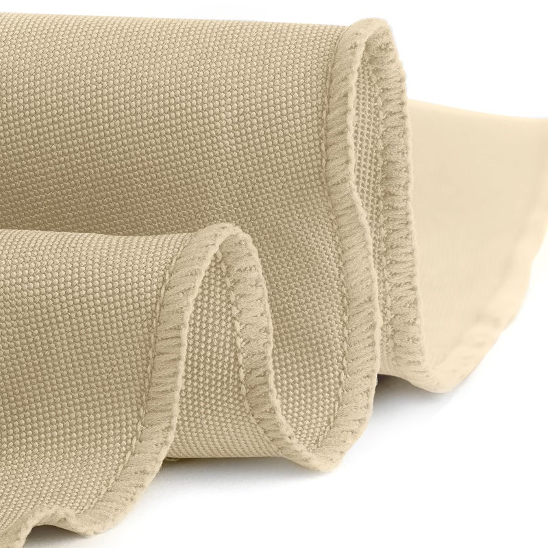 Gee Di Moda Round Tablecloth - 108 Inch Beige Round Table Cloth for 48 to 72 Inch Round Tables - Heavy Duty Washable Fabric - for Buffet Table  Holiday Party  Dinner  Wedding & Baby Shower - Image 3