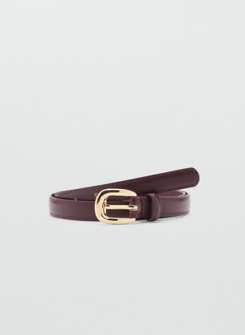 MANGO Skinny Leather-Effect Belt  - Image 1