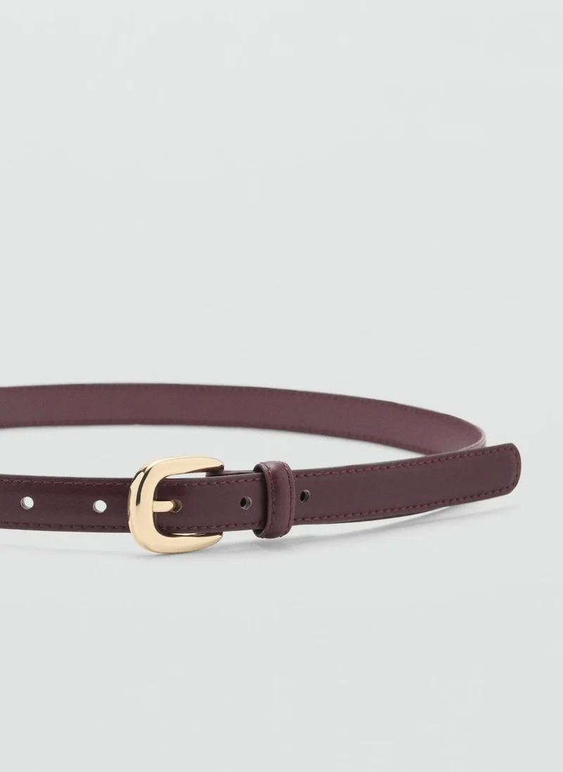 MANGO Skinny Leather-Effect Belt