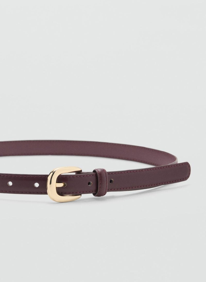 MANGO Skinny Leather-Effect Belt  - Image 3