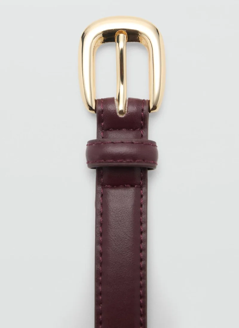 MANGO Skinny Leather-Effect Belt