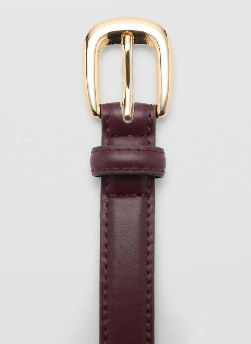 MANGO Skinny Leather-Effect Belt  - Image 4