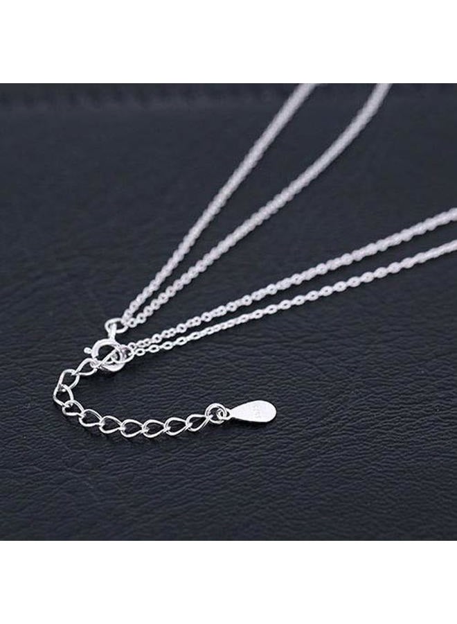 ARTMISS Layered Choker Necklace Silver Women Heart Pearl Pendant Necklace Double Chain for Girls - Image 5